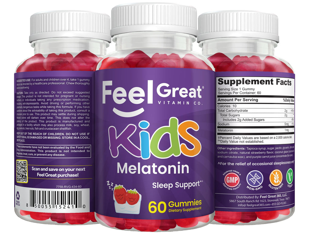 The Feel Great Vitamin Company Kids Melatonin 1mg Gummies - 60 Count - image 9