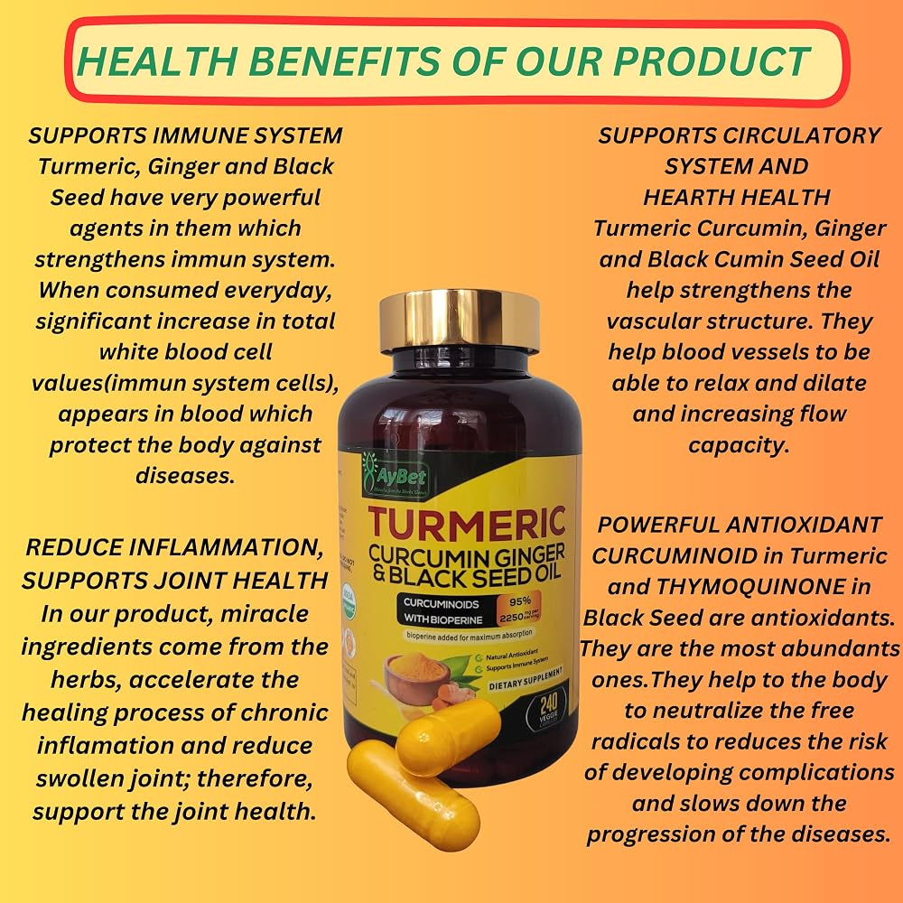AyBet World 1st.Turmeric Curcumin Ginger&Black Seed Oil