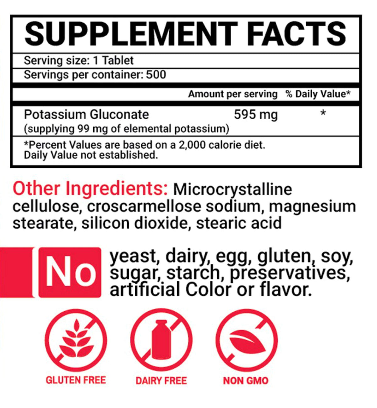 Peter's Choice Potassium Gluconate 595mg Tablets - 500 Count - image 5