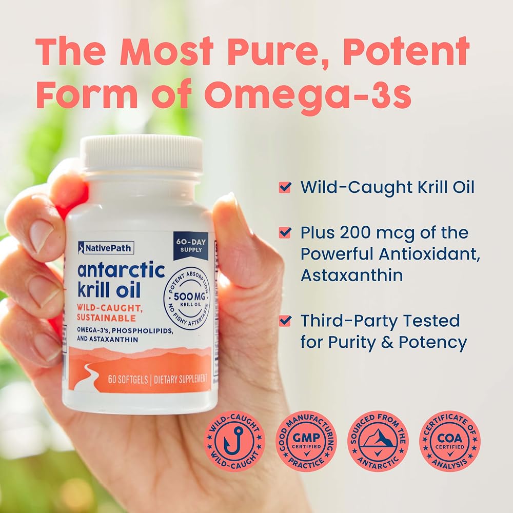 NativePath Antarctic Krill Oil 500mg Omega-3 - 60 Softgels - image 2
