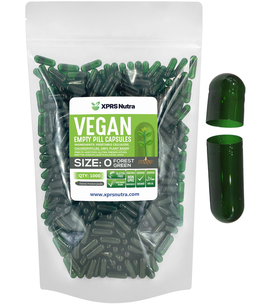 XPRS Nutra Size 0 Empty Vegetarian Capsules - 1000 Count