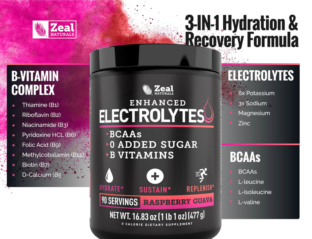Zeal Naturals Electrolyte Powder - 90 Servings