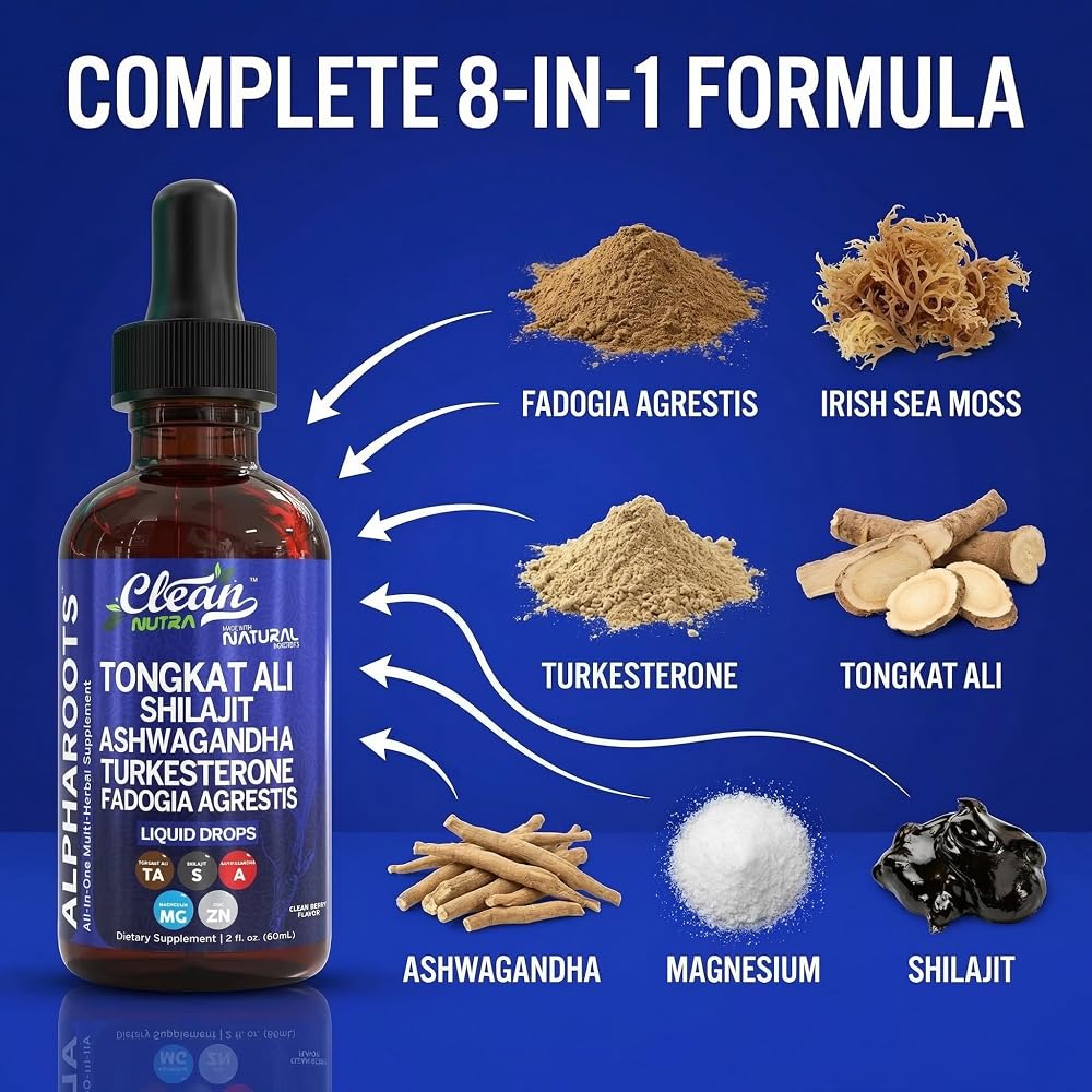 Clean Nutraceuticals Tongkat Ali Liquid Drops Herbal Supplement - 2 Fl Oz - image 5