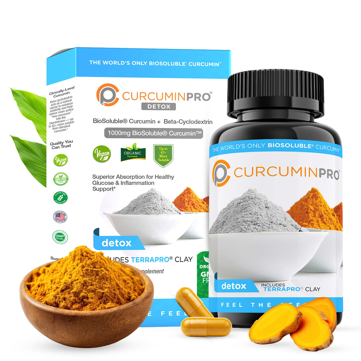 curcuminpro Detox Capsules Organic Turmeric Supplement - 60 Count