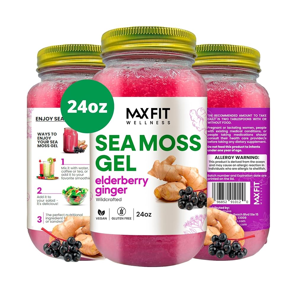 MAX FIT Sea Moss Gel - Pure Wild Crafted Irish Seaweed Moss 24oz