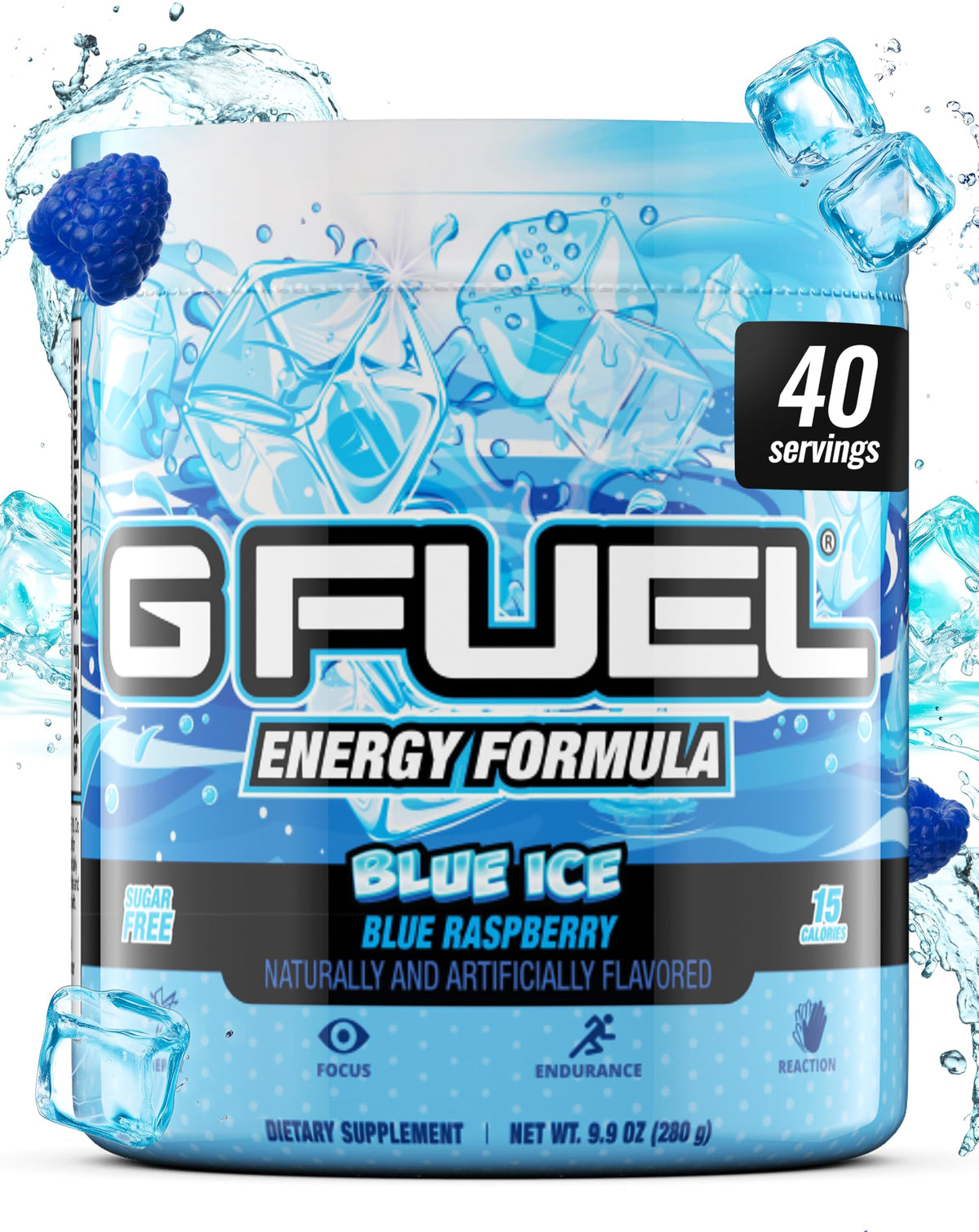 G Fuel Blue Ice Energy Drink Powder - 40 Servings