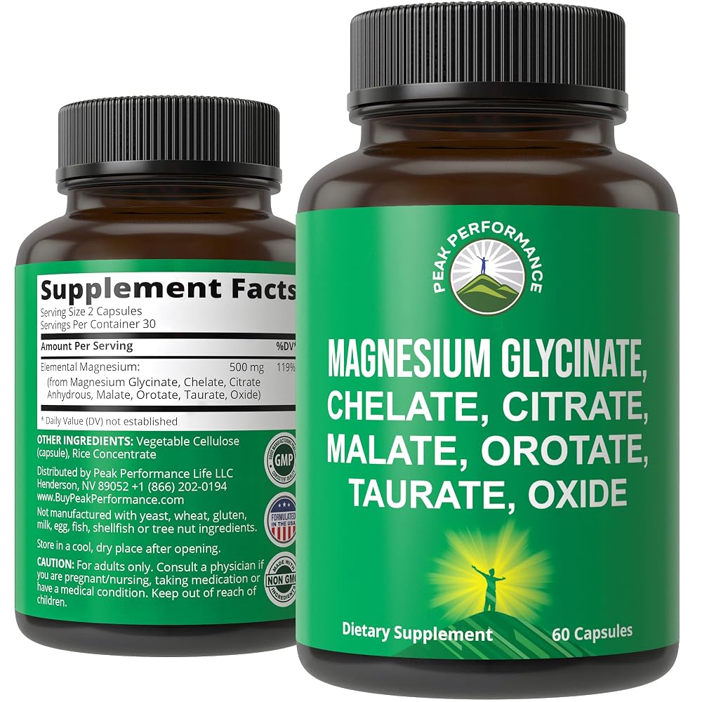 Peak Performance Magnesium Glycinate 7-Form Complex - 60 Capsules