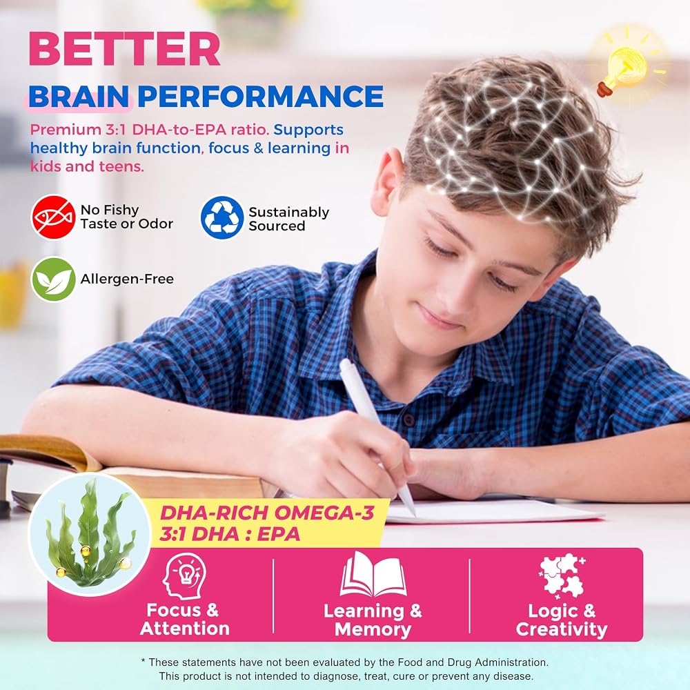 ELLAMENTZ Omega 3 Gummies for Kids 4+