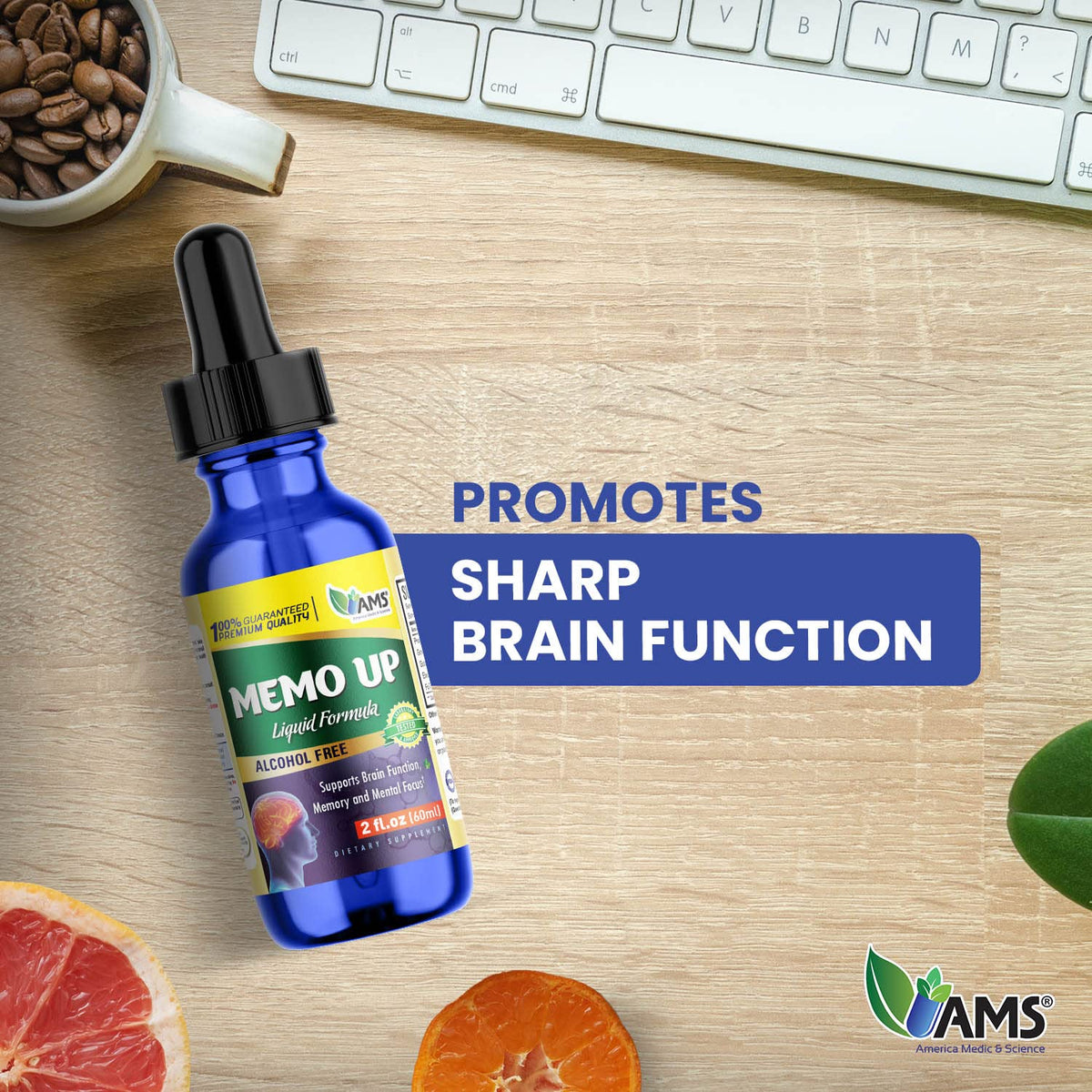 America Medic & Science Memo Up Brain Vitamin Drops - 60 mL - image 3