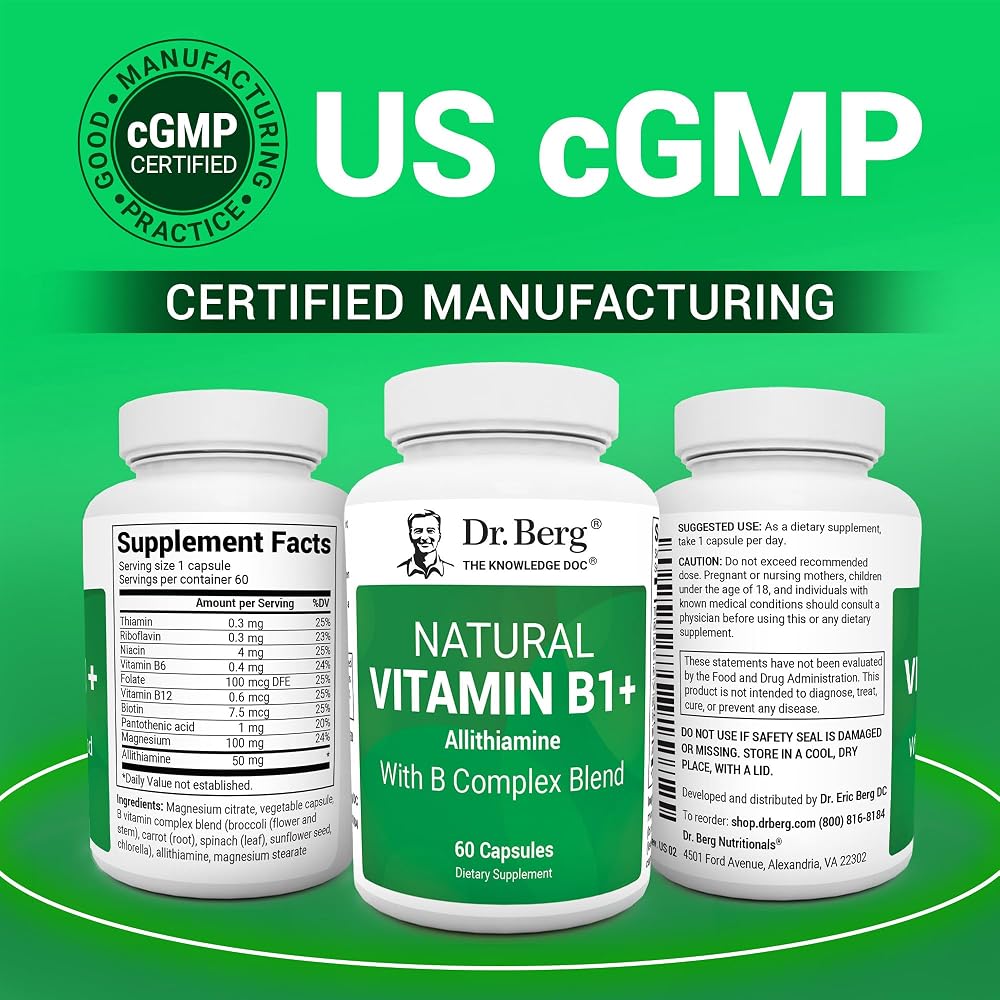 Dr. Berg Natural Vitamin B1 B6 B12 Complex - 60 Capsules - image 5