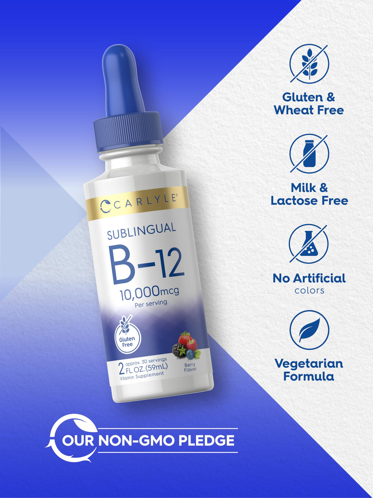 Carlyle Vitamin B12 Sublingual Liquid Drops 10,000 mcg - 2 fl oz - image 5