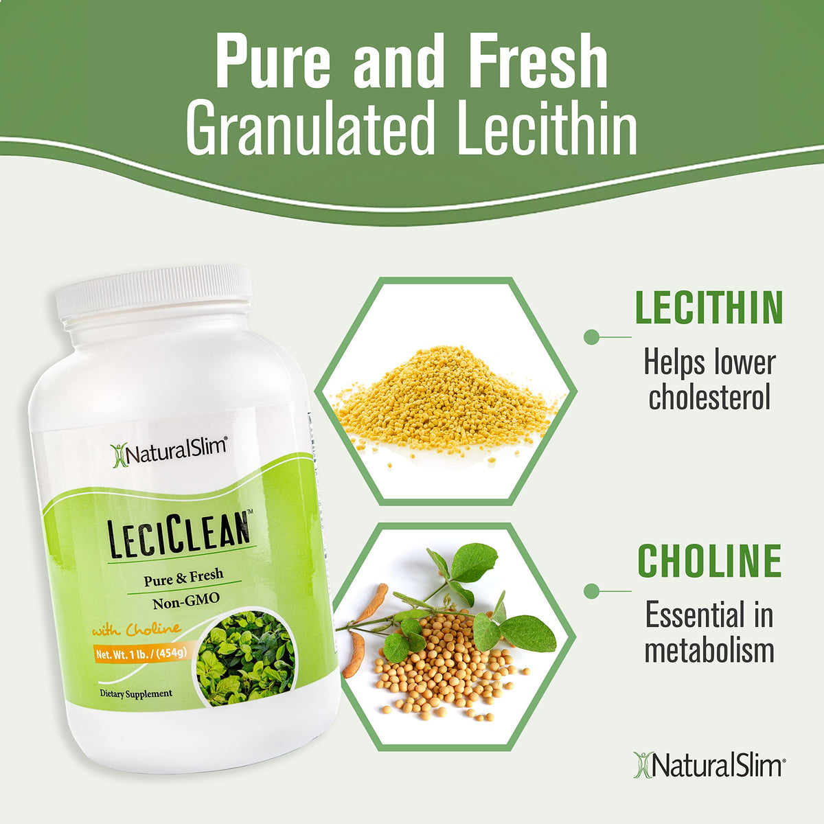 NaturalSlim LeciClean Soy Lecithin Powder with Choline - 1 lb - image 3