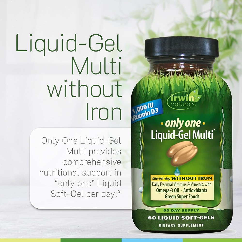 Irwin Naturals Only One Liquid-Gel Multi Without Iron - 60 Softgels - image 5