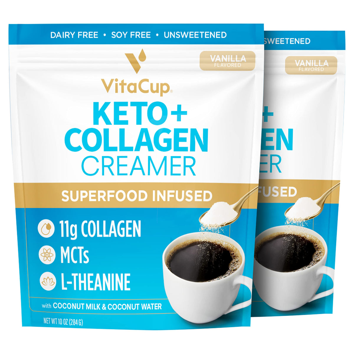 VitaCup Keto + Collagen Coffee Creamer with MCT