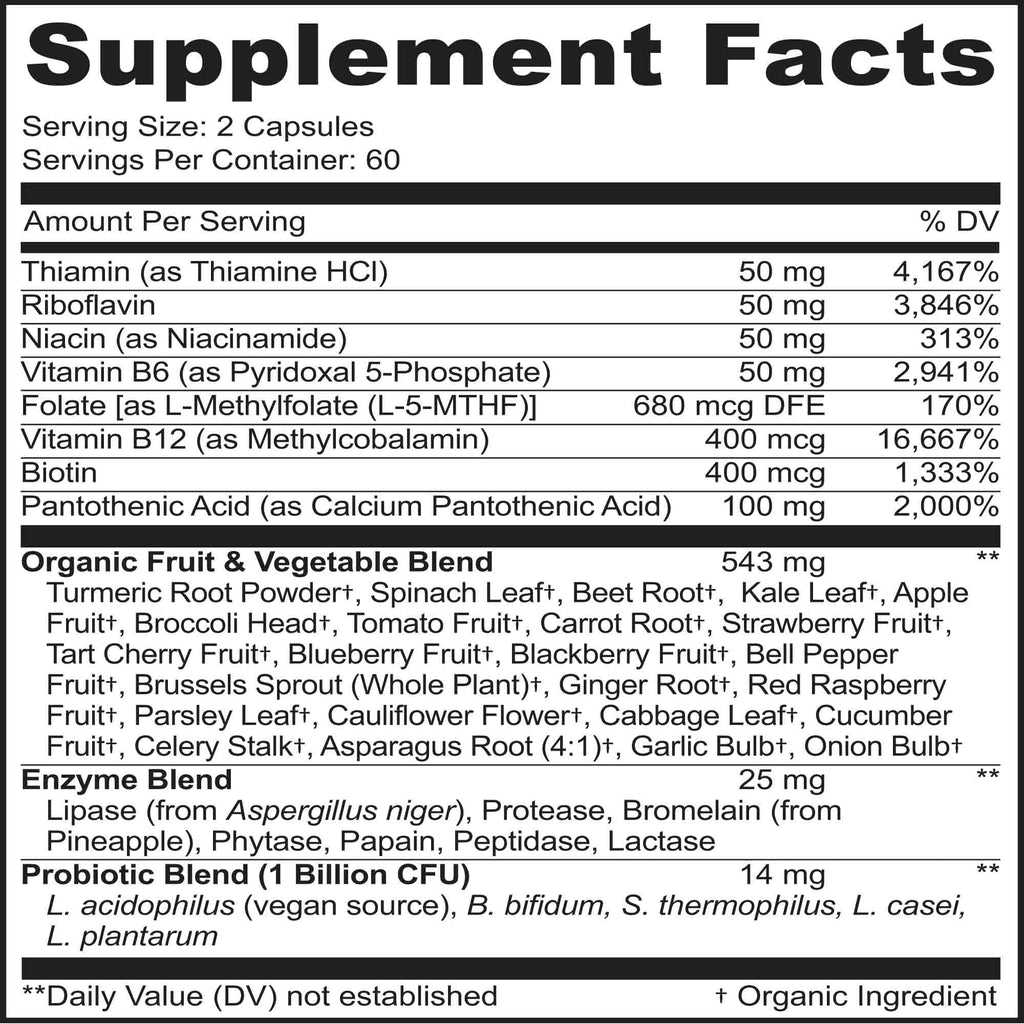 MoxyVites Vitamin B Complex for Energy & Stress - 120 Capsules - image 2