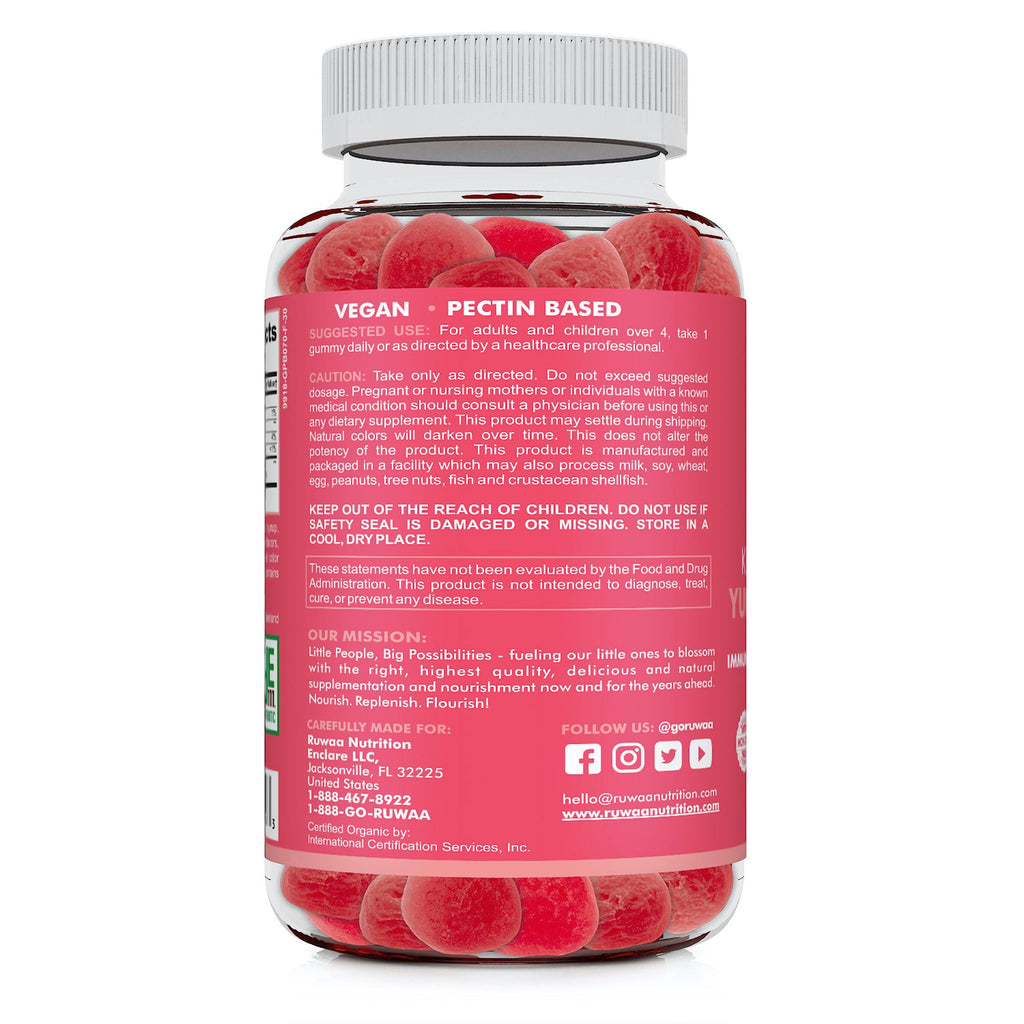 RUWAA NUTRITION Probiotics for Kids. Yummy Gut Happy Organic