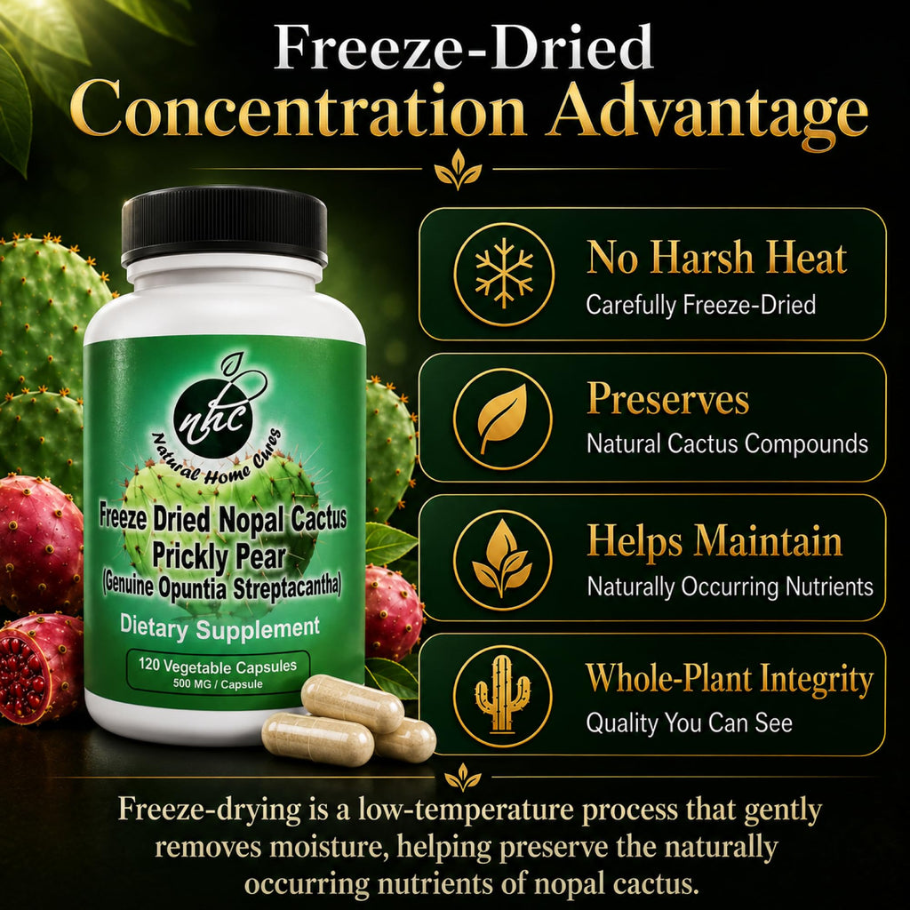 Natural Home Cures Freeze-Dried Nopal Cactus Capsules - 120 Vegan Capsules - image 4