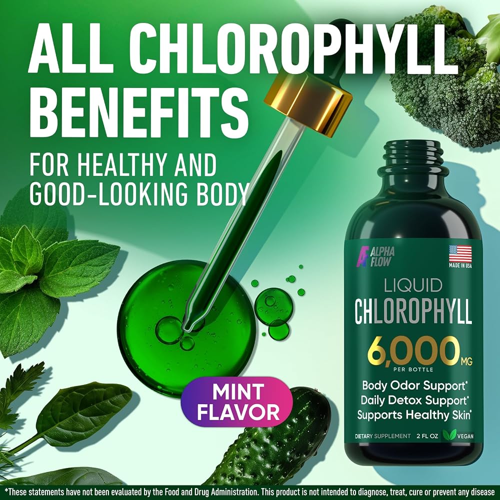 Alpha Flow Liquid Chlorophyll 600mg - 2 Pack - image 7