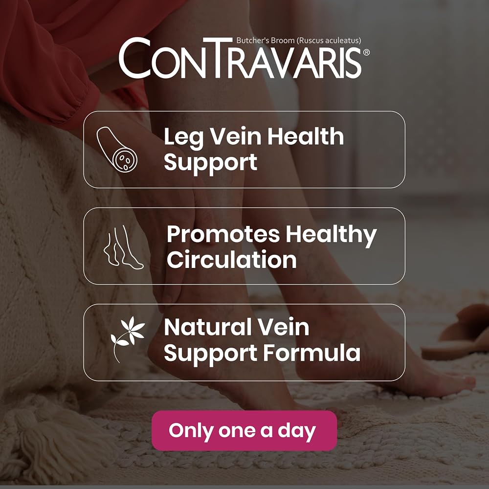 CONTRAVARIS Leg Vein Support Supplement with Ruscus Aculeatus - 60 Tablets - image 3