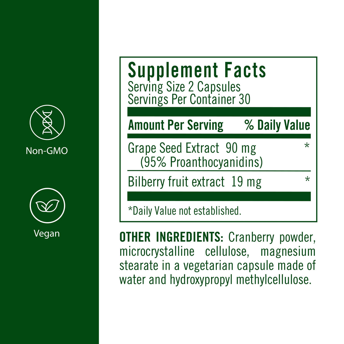 Flora Grape Seed Extract Plus OPC Complex with Bilberry - 60 Vegetarian Capsules - image 2