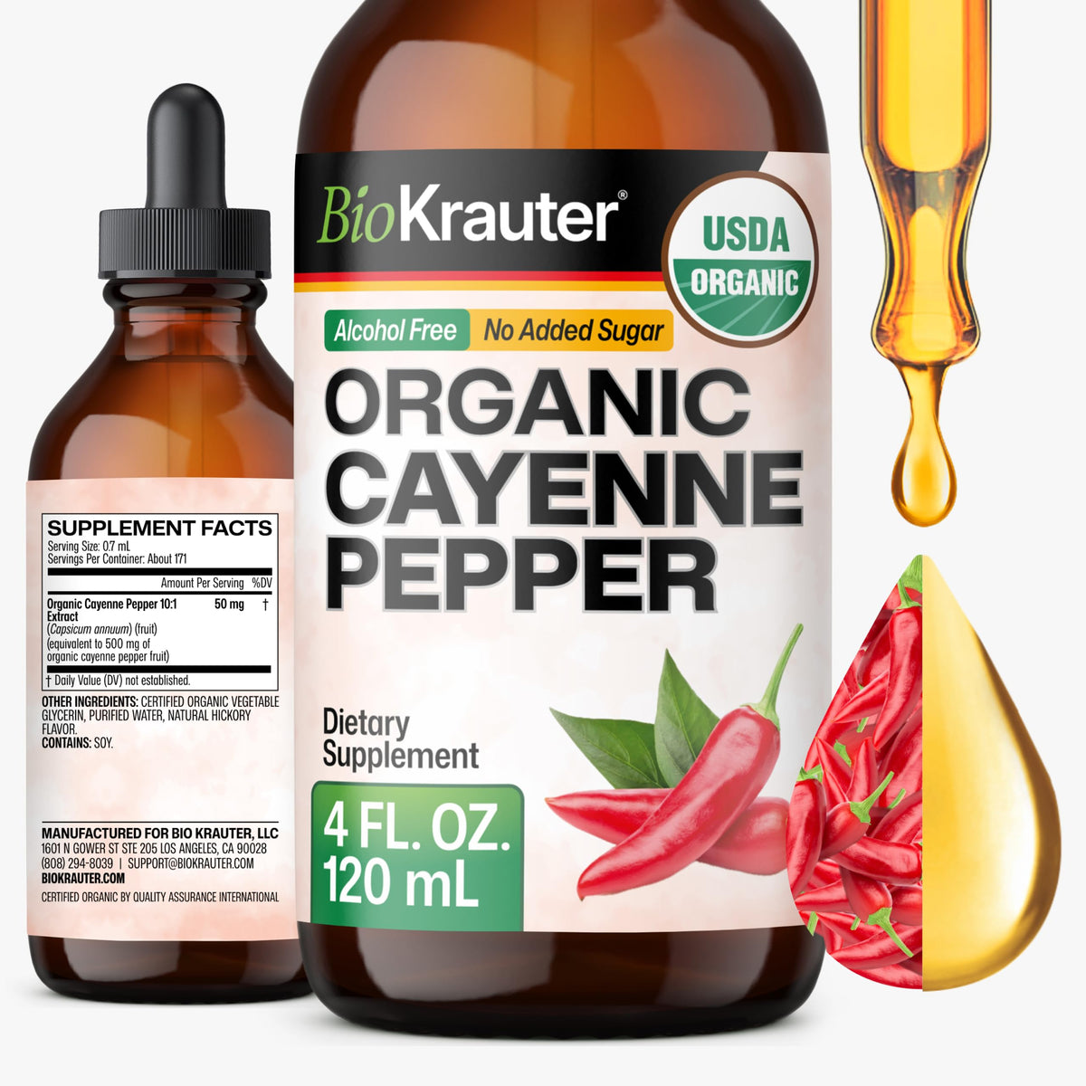 BIO KRAUTER Cayenne Pepper Digestive & Circulatory Support - 4 Fl Oz
