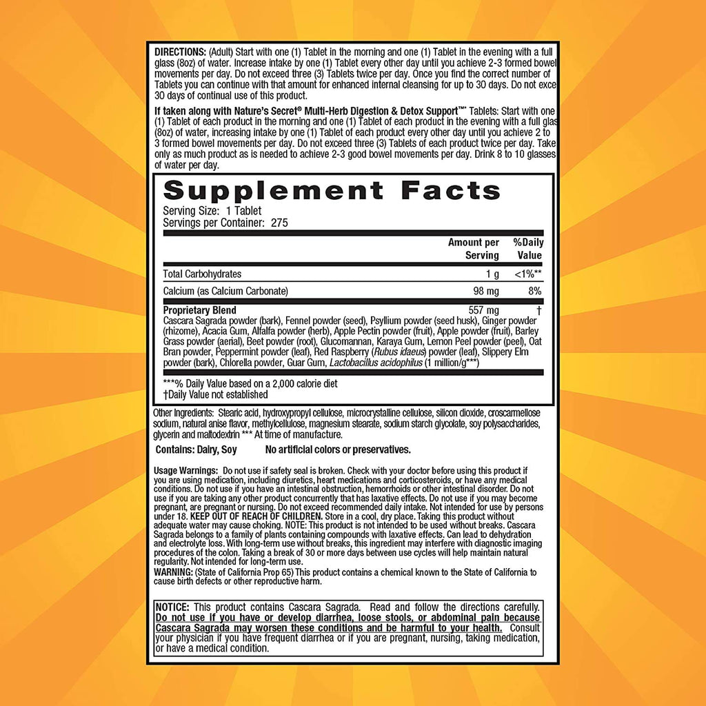Lumintrail Nature's Secret Multi-Herb Colon Cleanse Tablets - 275 Count - image 3