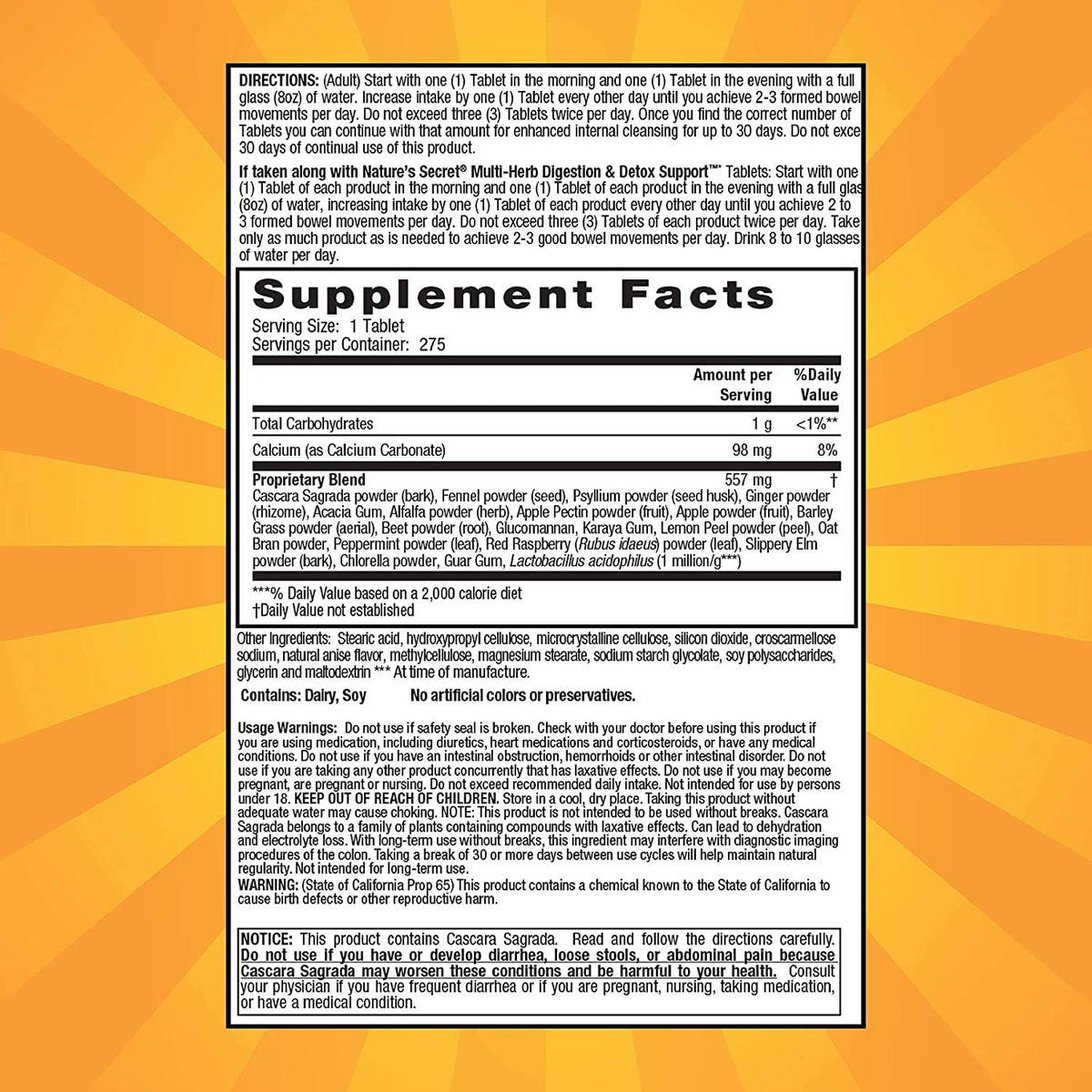 Lumintrail Nature's Secret Multi-Herb Colon Cleanse Tablets - 275 Count - image 3