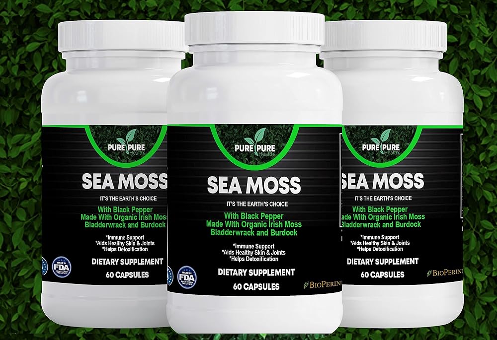 PURE-PURE HEALTH Organic Sea Moss - 60 Count