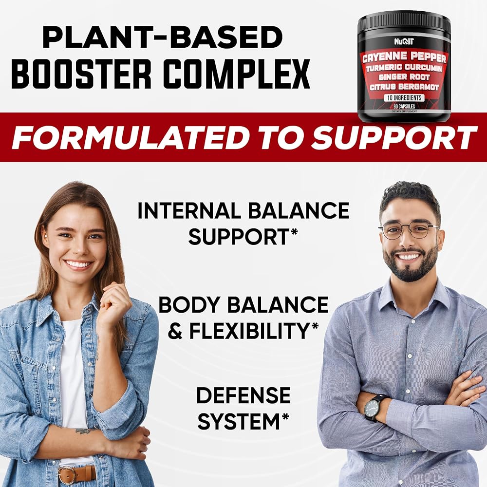 NUQIIT Cayenne Pepper Supplements with Turmeric & Ginger - 90 Capsules - image 4