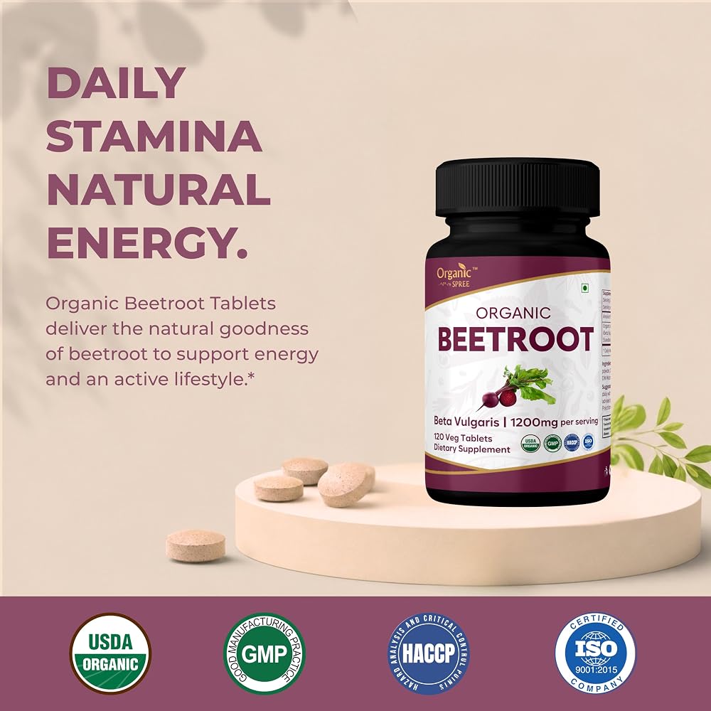 ORGANIC SPREE Beetroot Tablets for Circulation Support - 120 Tablets - image 2