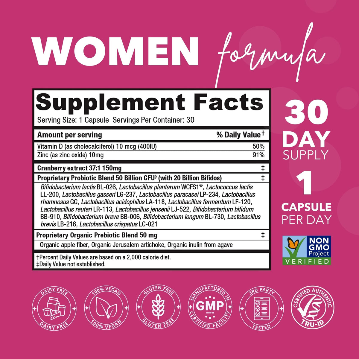 Bio360 Probiotics for Women Vaginal Health & pH Balance - 60 Capsules - image 3