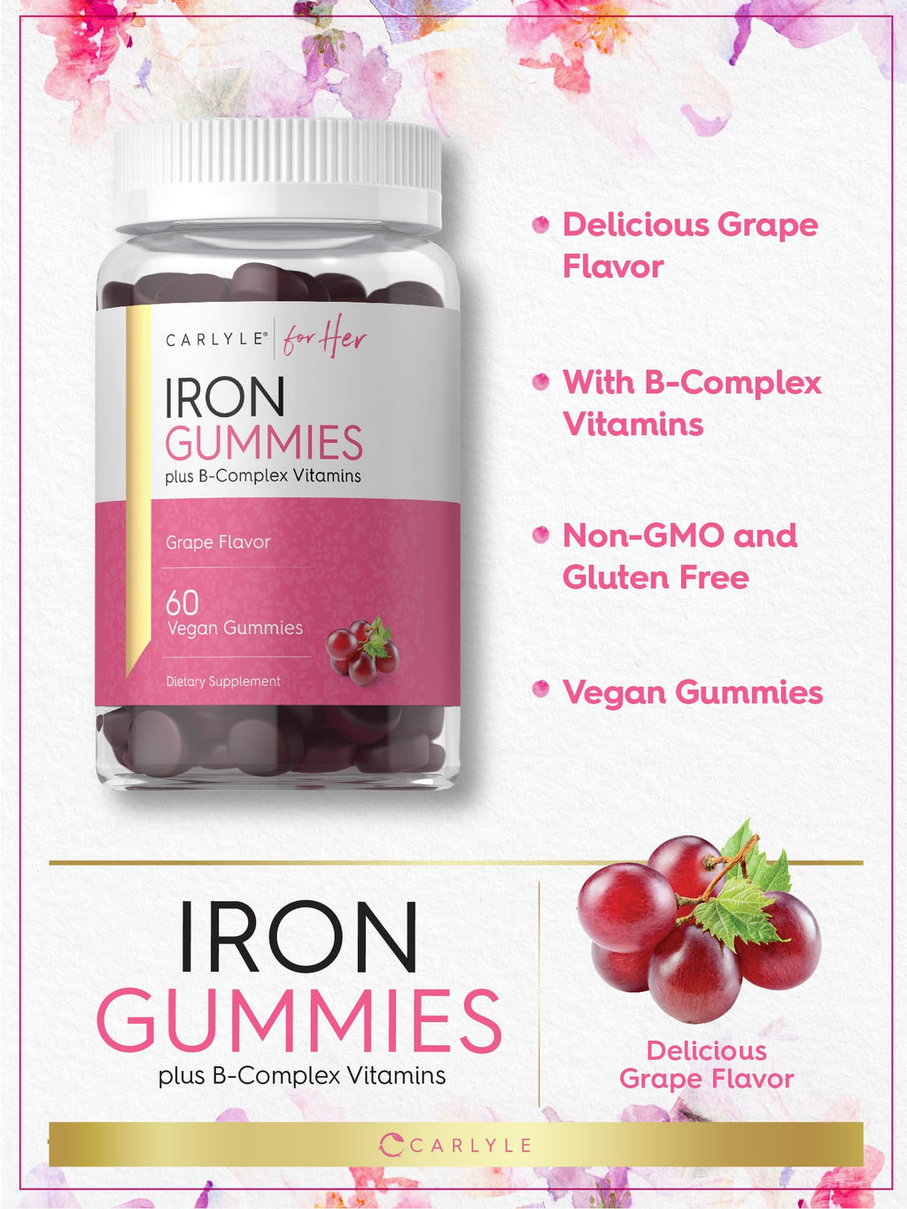 Carlyle Iron Gummies with Vitamin B Complex - 60 Count - image 4