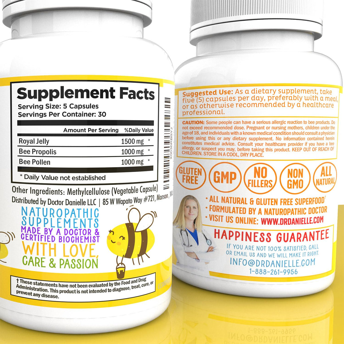 Doctor Danielle Bee Wise Bee Pollen Supplement - 150 Capsules - image 5