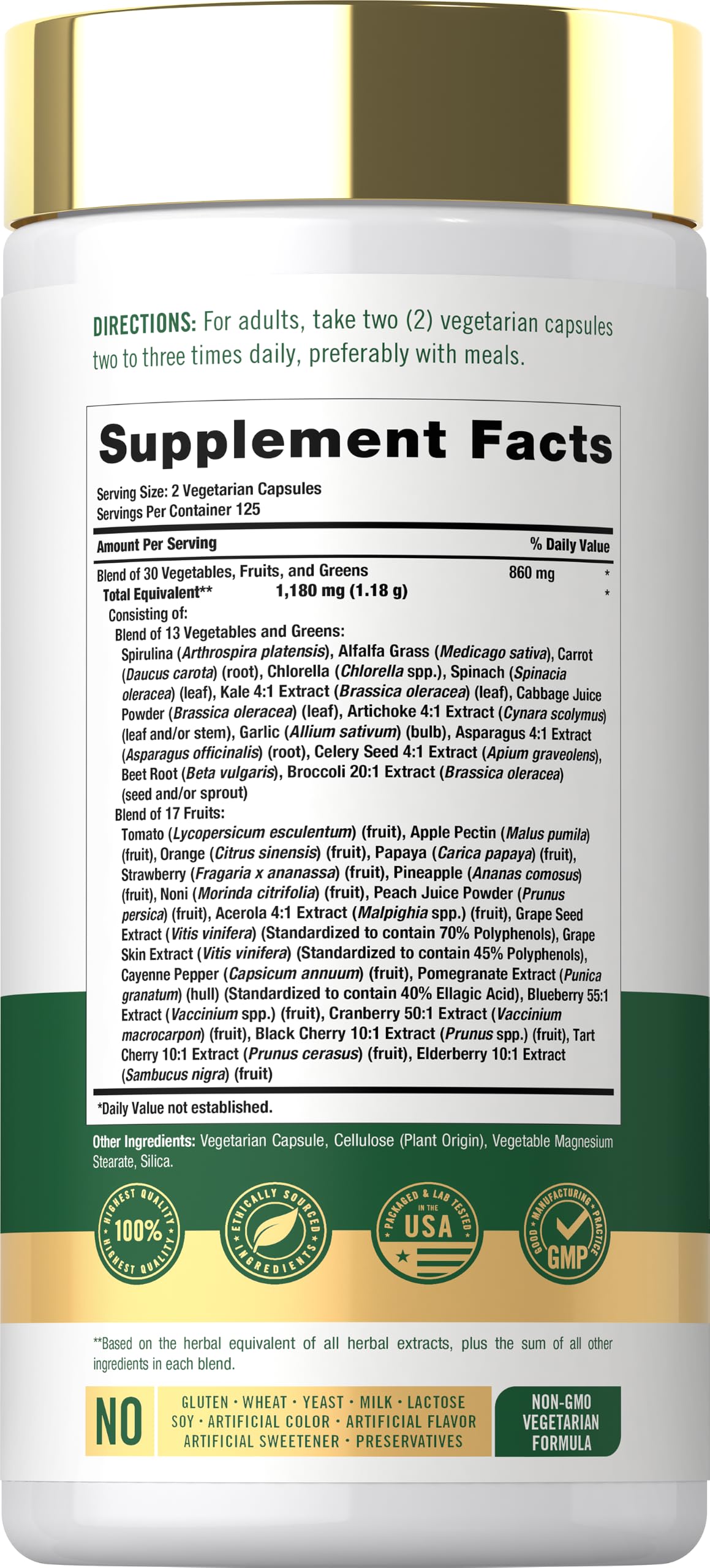 Carlyle Super Greens Capsules - 250 Count - image 2