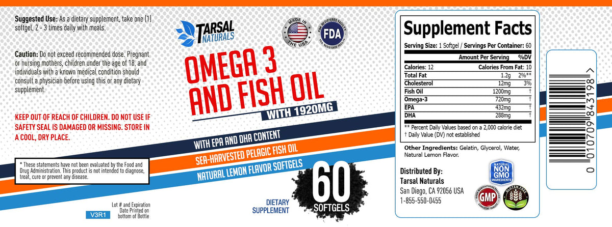 Tarsal Naturals Fish Oil Omega 3 - 60 Capsules - image 4