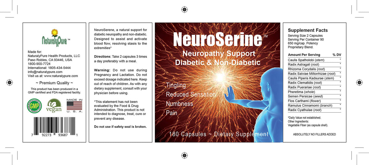 NaturalyPure NeuroSerine Nerve Support Formula - 180 Vegan Capsules - image 2