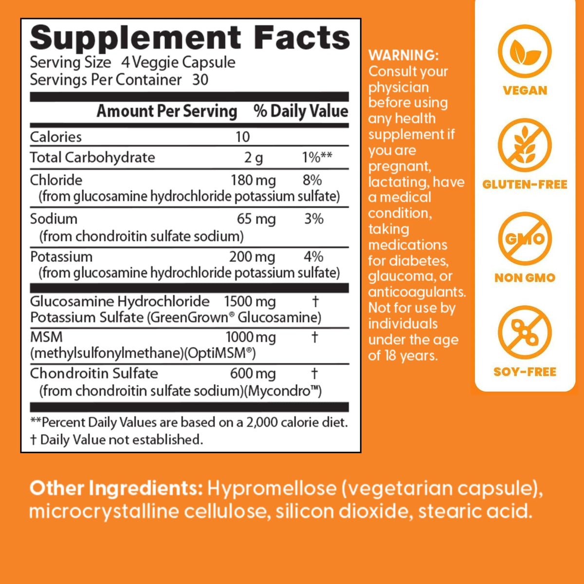 Doctor's BEST Vegan Glucosamine Chondroitin MSM - 120 Capsules - image 4