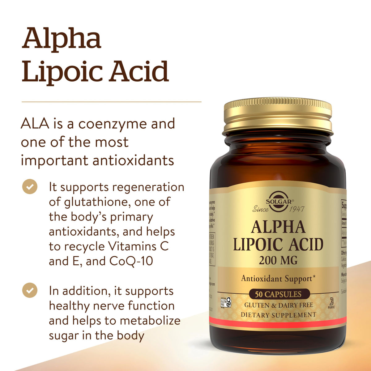 Solgar Alpha Lipoic Acid 200 mg Antioxidant Support - 50 Capsules - image 4