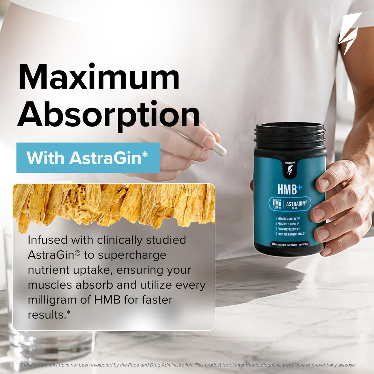 InnoSupps HMB+ 1500mg Muscle Recovery - 120 Capsules - image 4