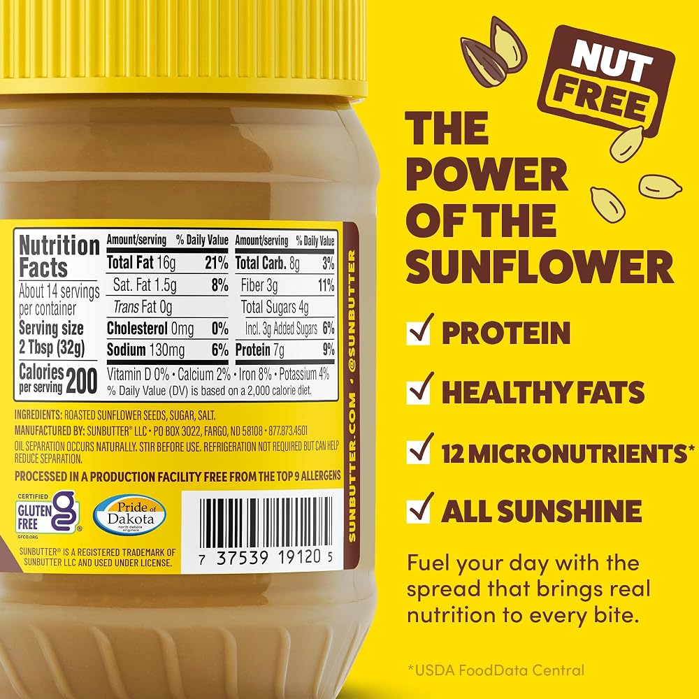 SunButter Original Sunflower Seed Butter Nut-Free Spread - 6 x 16 oz - image 2