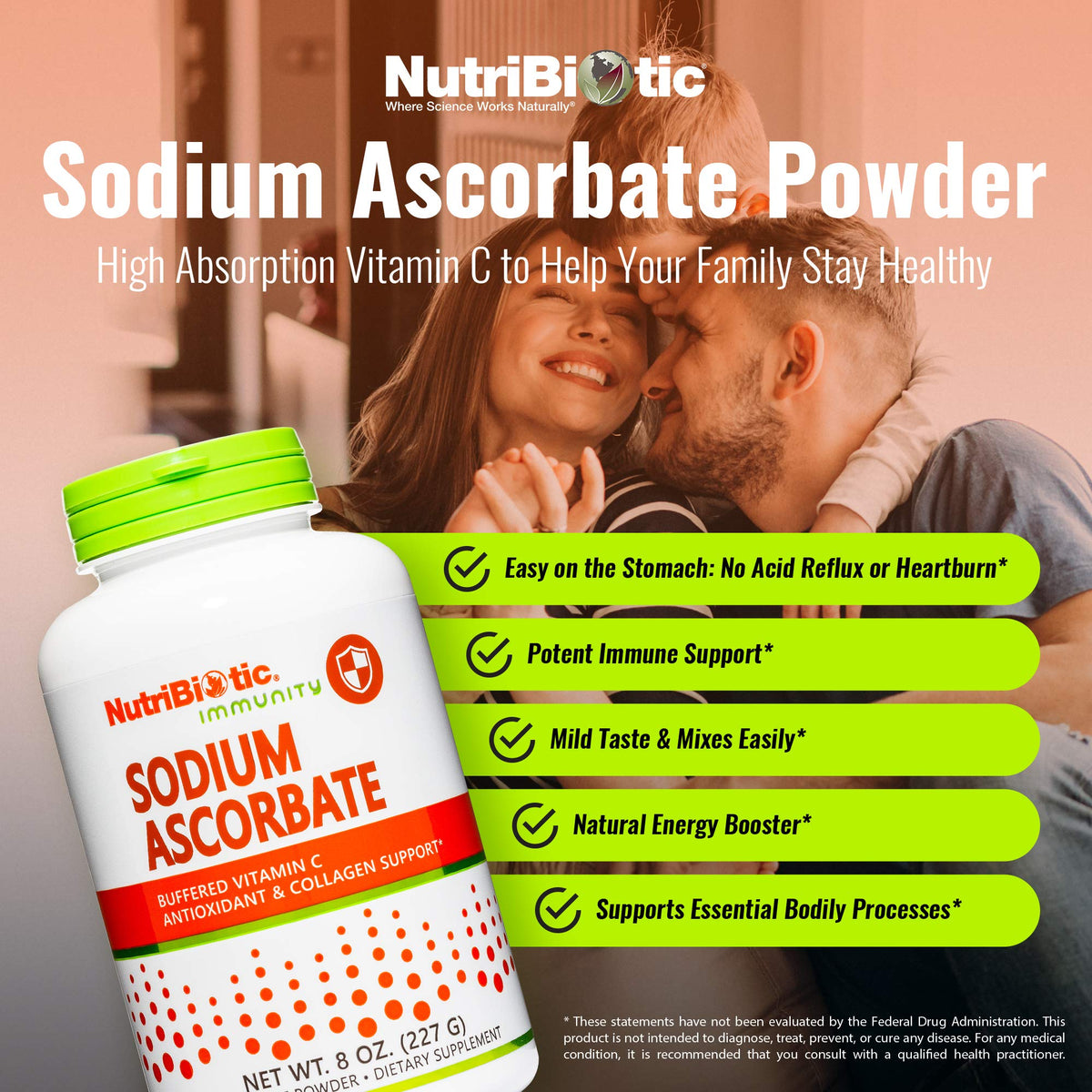 NutriBiotic Sodium Ascorbate Buffered Vitamin C Powder - 8 oz - image 2