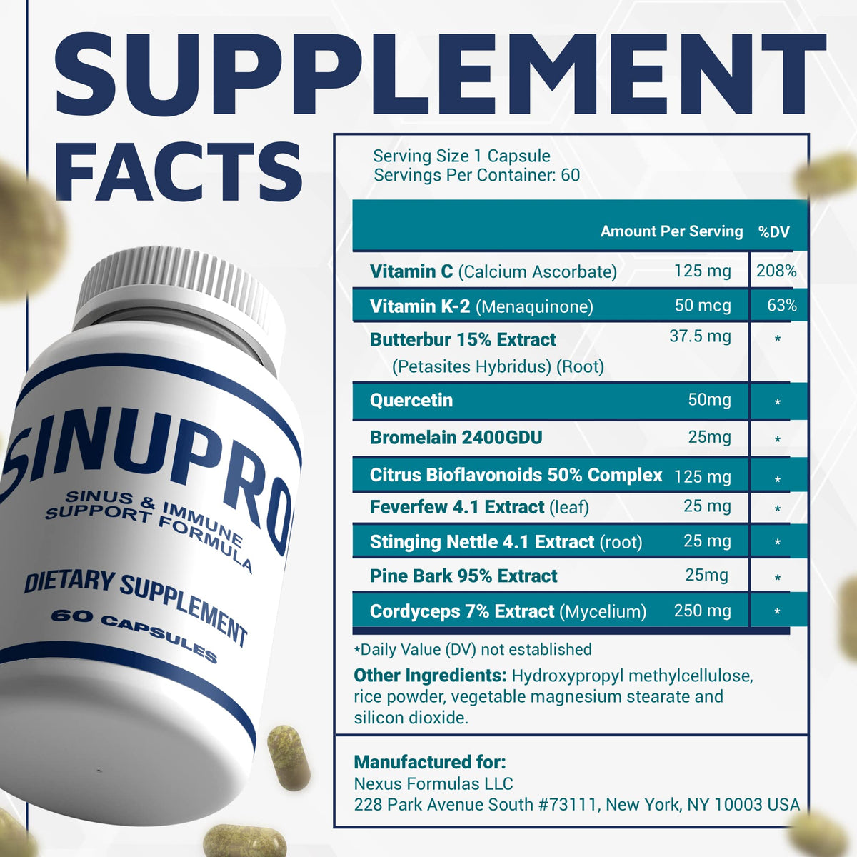 Mizzle SinuProl Nasal & Immune Support Supplement - 60 Capsules - image 7