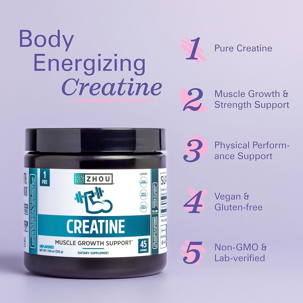 ZHOU Creatine Monohydrate Powder - 45 Servings - image 3
