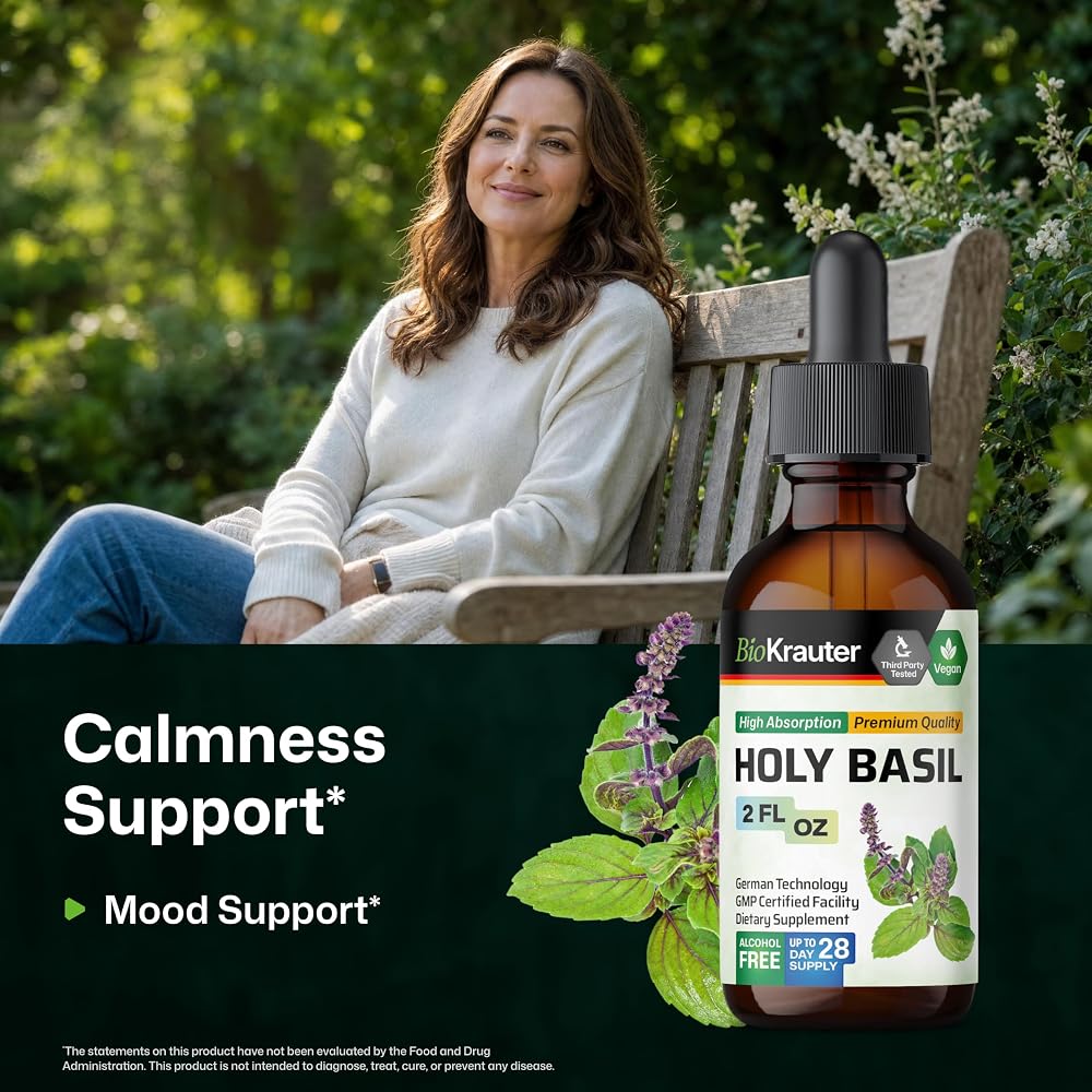 BIO KRAUTER Holy Basil Tincture - Tulsi Powder Liquid Extract