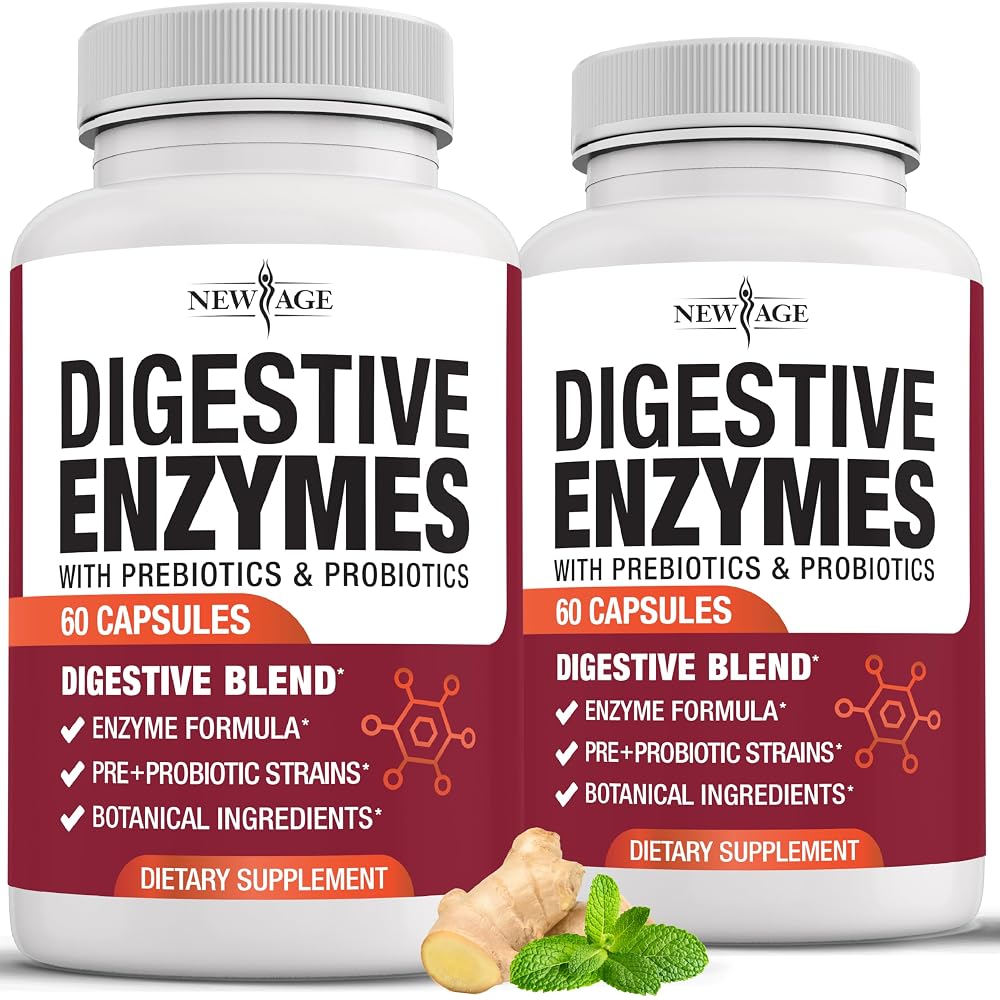 NEW AGE Digestive Enzymes for Gut Health - 120 Capsules