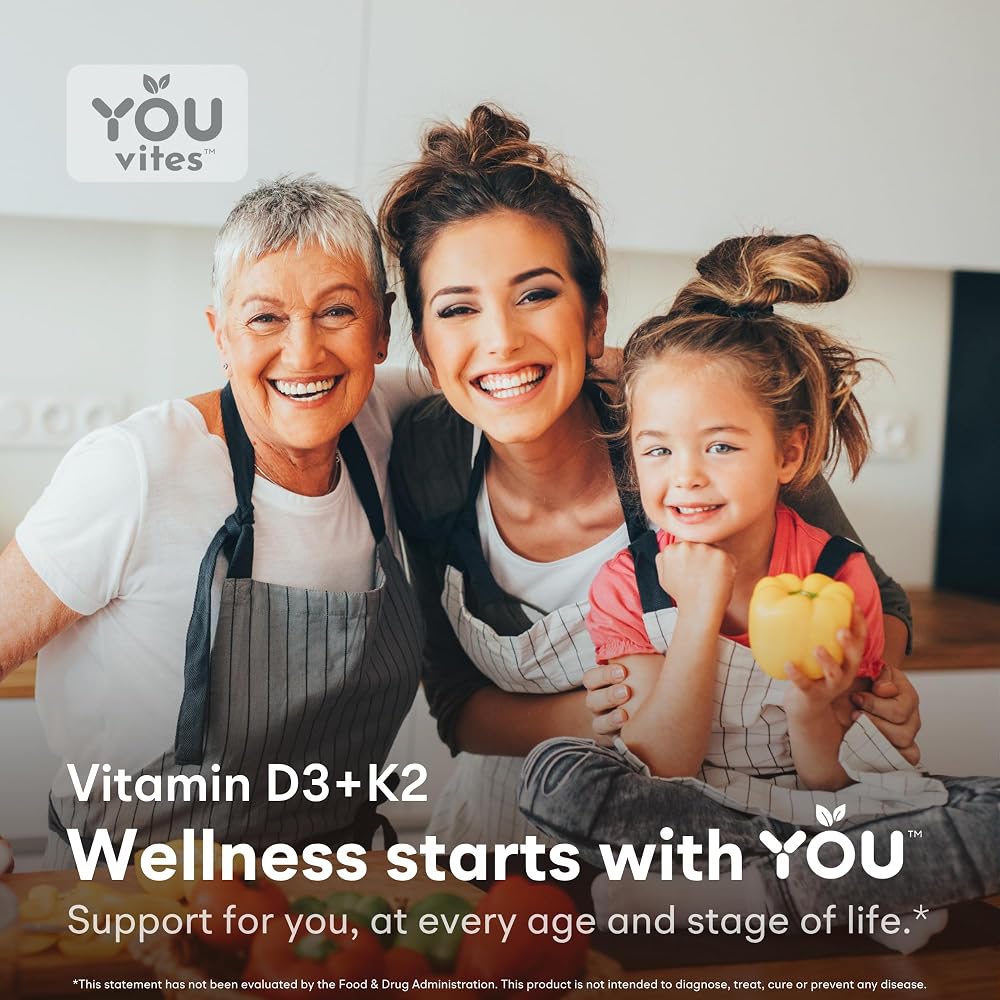 You Vites Vitamin D3 + K2 5000 IU Bone & Heart Support - 90 Capsules - image 3