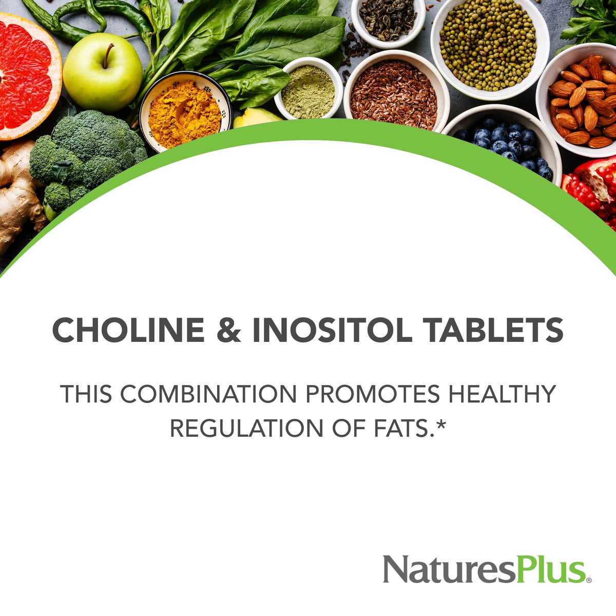 NaturesPlus Choline & Inositol 500 mg - 60 Vegetarian Tablets - image 3