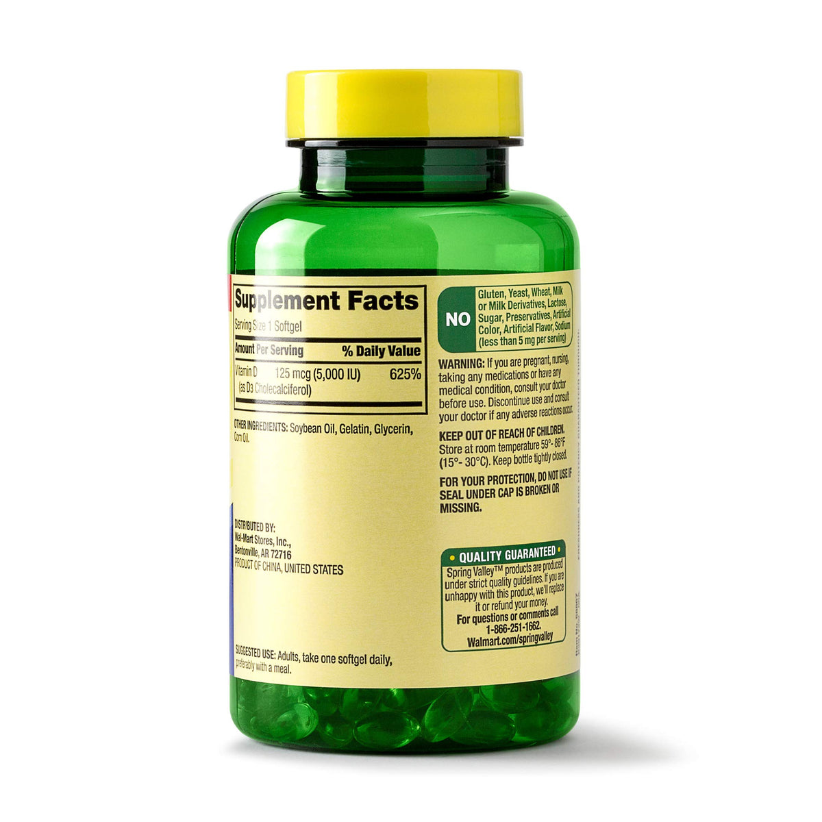 Haneuul Spring Valley Vitamin D3 5000 IU - 400 Softgels - image 2