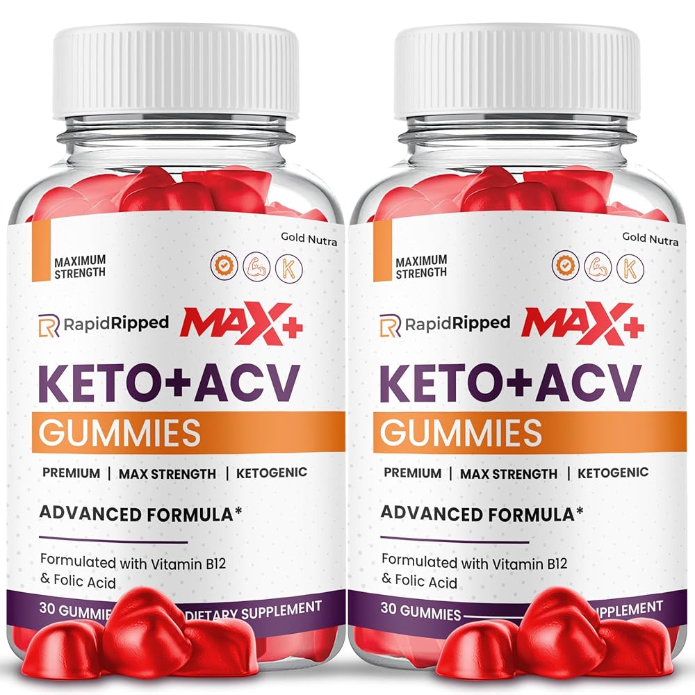 Gold Nutra Rapid Ripped Max+ ACV Gummies 2X Stronger - 2 Pack