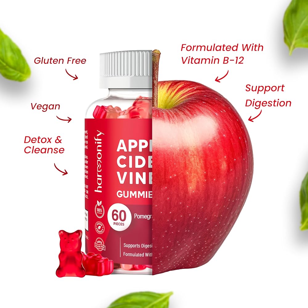 HARMONIFY Apple Cider Vinegar Gummies with B12 - 60 Gummies - image 3